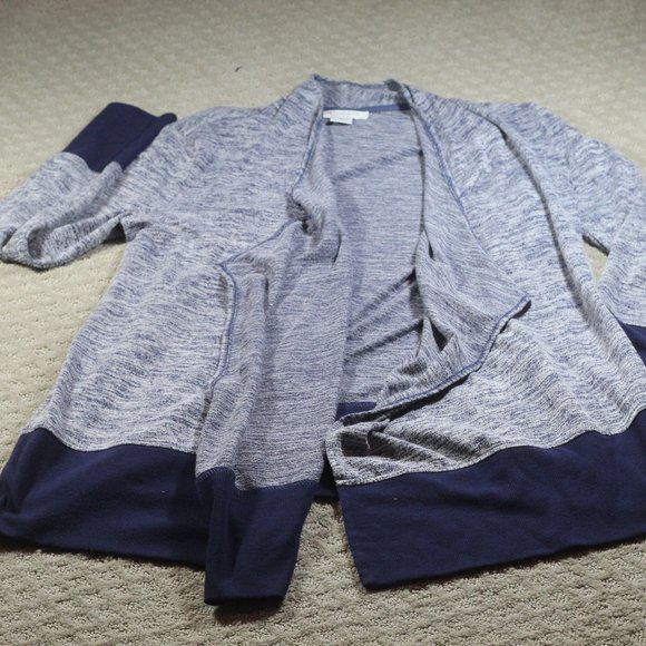 Liz Claiborne Weekend Size M Heathered Navy Blue Cardigan - Picture 1 of 5